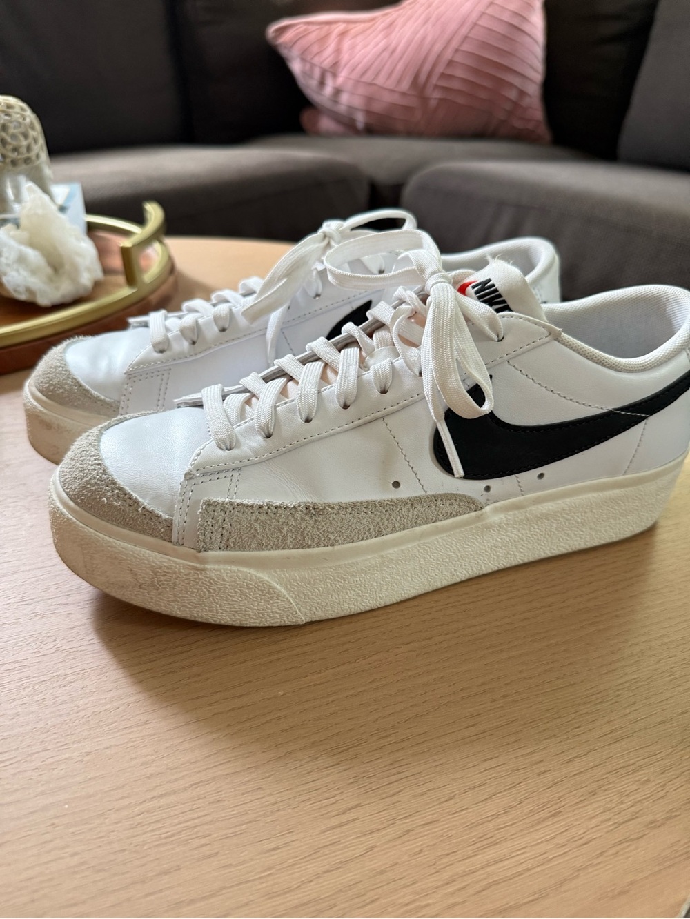 Nike White Low-Top Sneakers- Nike Blazers